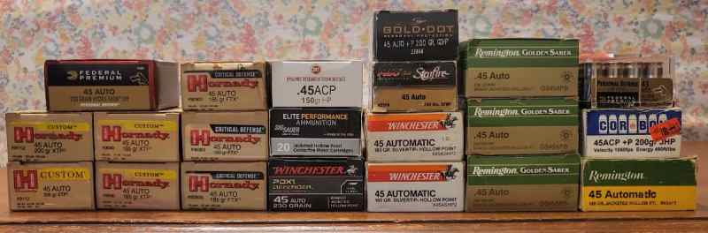 (21) Boxes .45ACP DEFENSE Ammo (over 450 rounds)