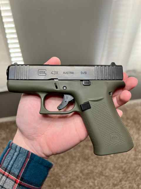 Glock 43x- Cerakoted coated OD Green