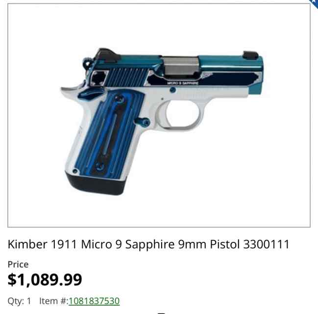 Kimber Sapphire Blue Micro 9