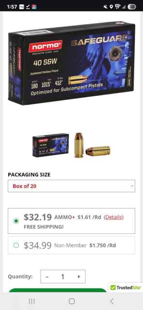 40 s&amp;w jhp 180