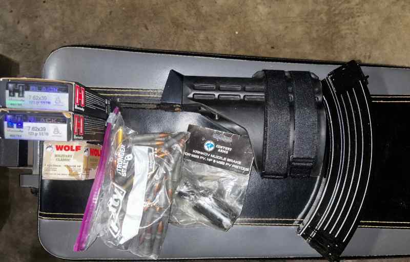 100 7.62mm rds W/ Muzzle brake : AK pistol brace