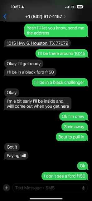 (832) 617-1157  This person stood me up