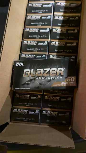 Blazer brass 9mm 124 Gr FMJ 1000 rounds 