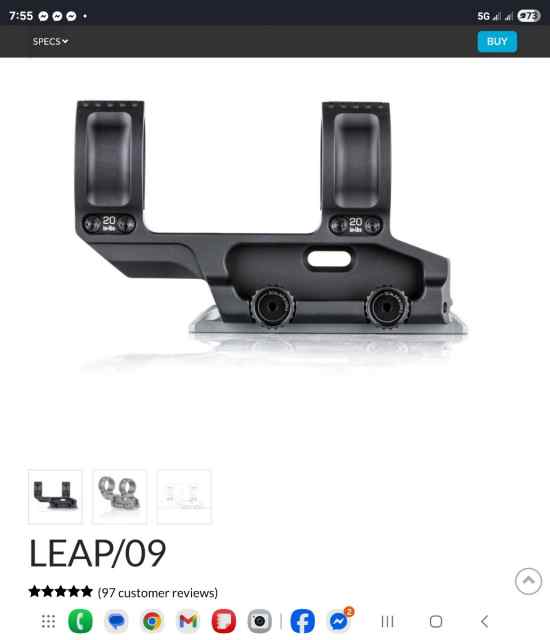 Scalarworks 34mm scope mount 