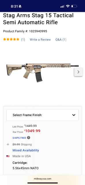 Stag Arms Stag-15 Tactical $900 OBO 