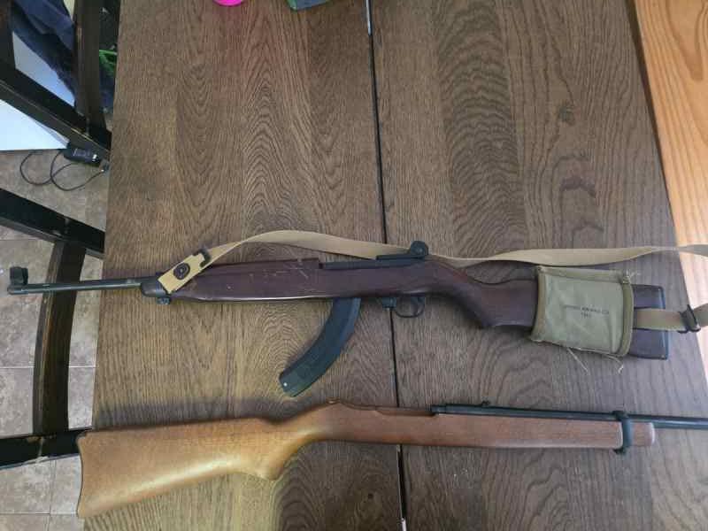 Ruger 10/22 with m1 carbine kit. 