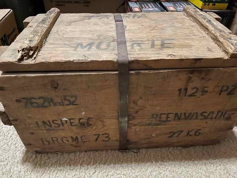 7.62x45 Milsurp Czech ammo in sealed wood crate