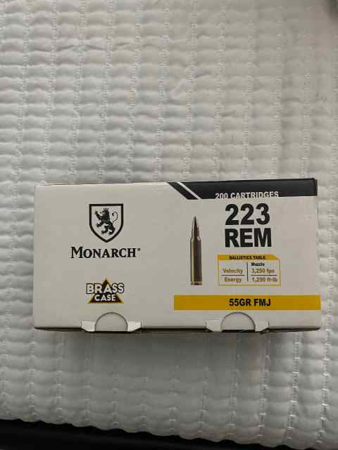 .223 rem monarch 55gr 200 rounds 