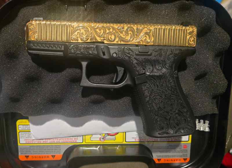 24k gold engraved Glock 19 Gen 5