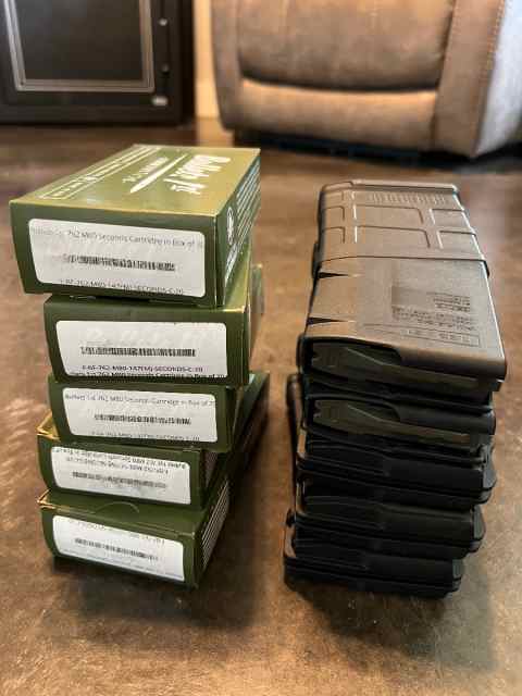 5x 20rnd AR10 Pmags gen 3 &amp; 100 rnds .308 M80 147g