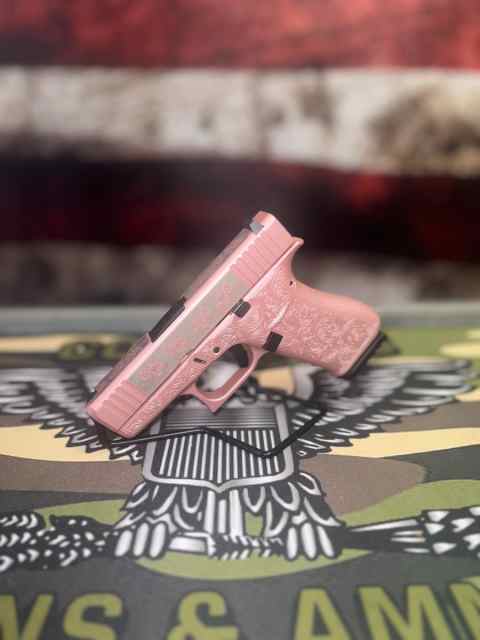 GLOCK 43X Engraved ROSES 9MM