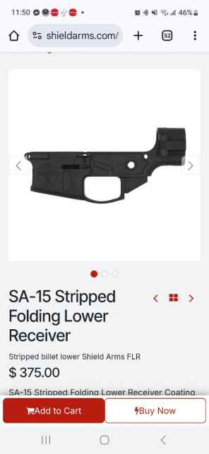 Shield Arms Folding AR15 Billet Lower $250